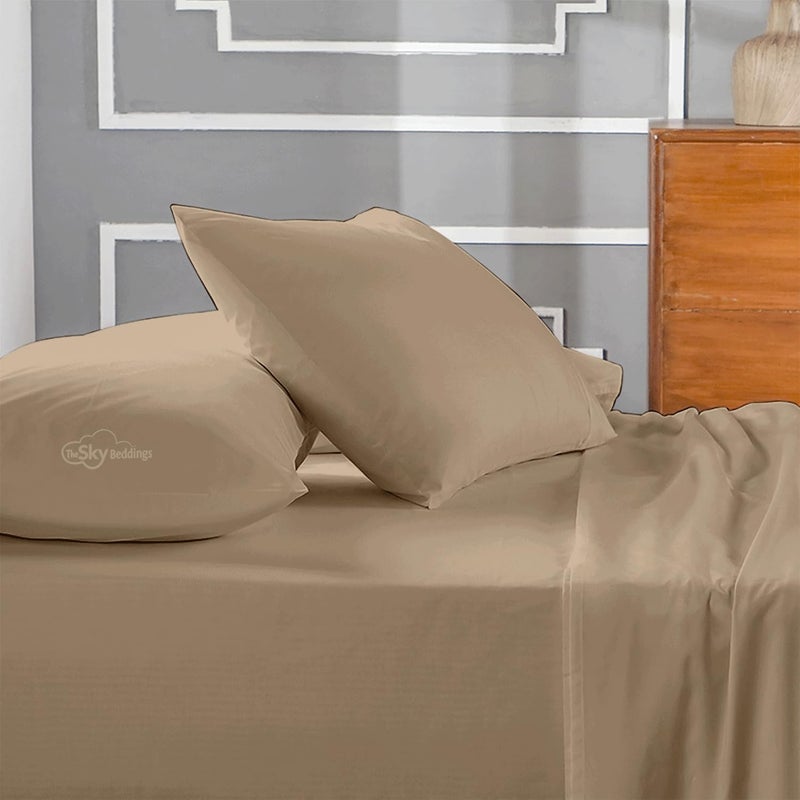 The Sky Bedding Toddler Pillowcase Set of 2 – 500 Thread Count 100% Egyptian Cotton Small Pillow Covers with Hidden Zipper Closure, Soft & Breathable Travel Pillowcase (Taupe, 12x16 Inch) - Image 2